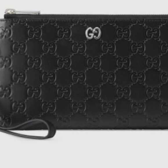 Gucci Guccissima Print Zip Around Wristlet with Removable Strap - Picture 1 of 3
